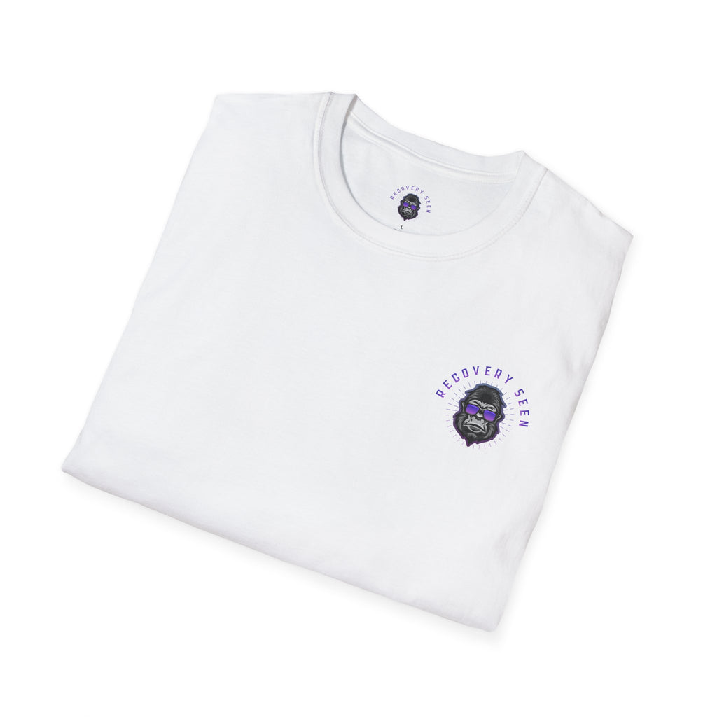 Recovery Seen | Not Broken. Built. Tee | Motivational Typography Tee, Urban Brick Accent