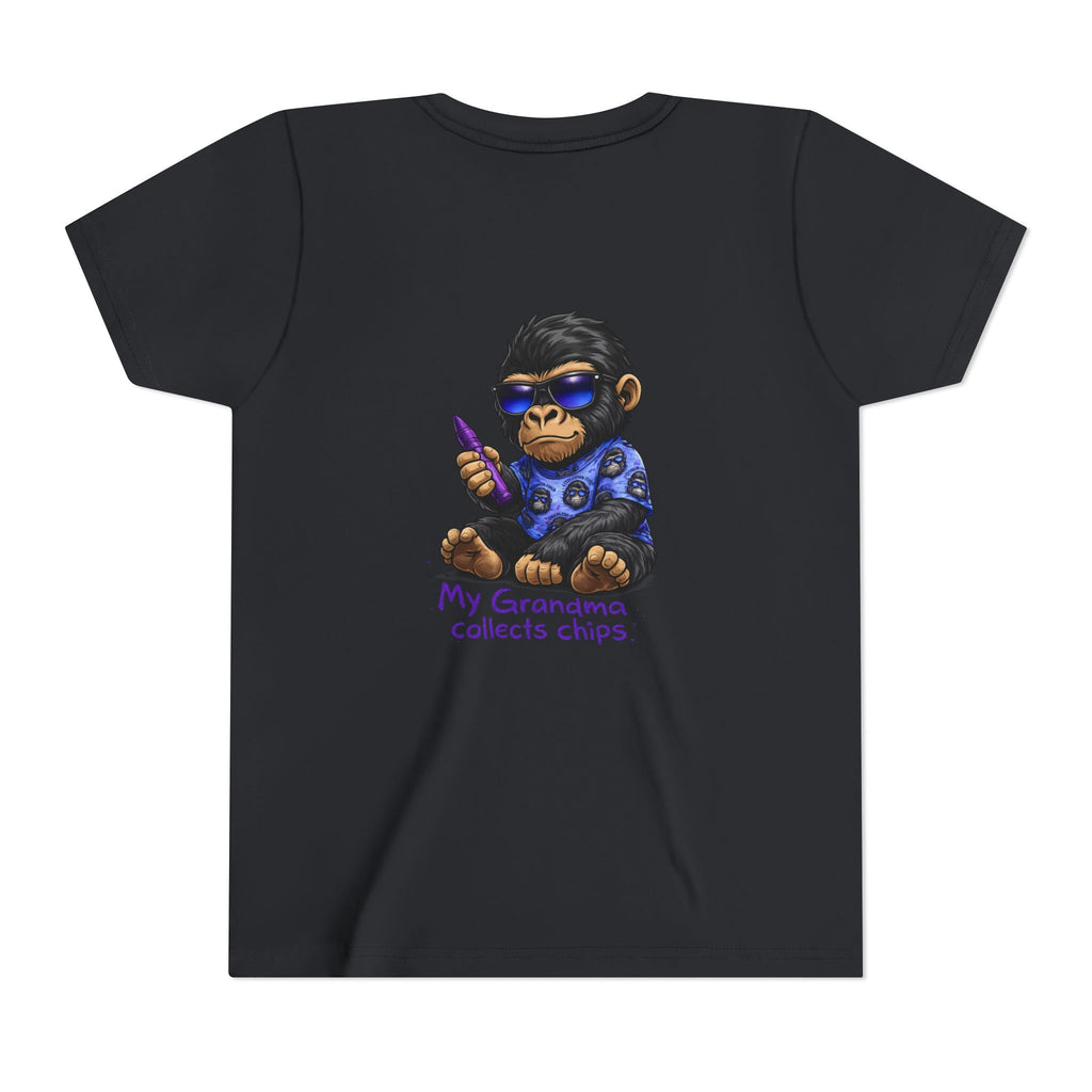 My Grandma Collects Chips – Recovery Celebration Tee | AA Sobriety Tribute Shirt | Recovery Support Youth Graphic Tee | Purple Crayon Gorilla Shirt