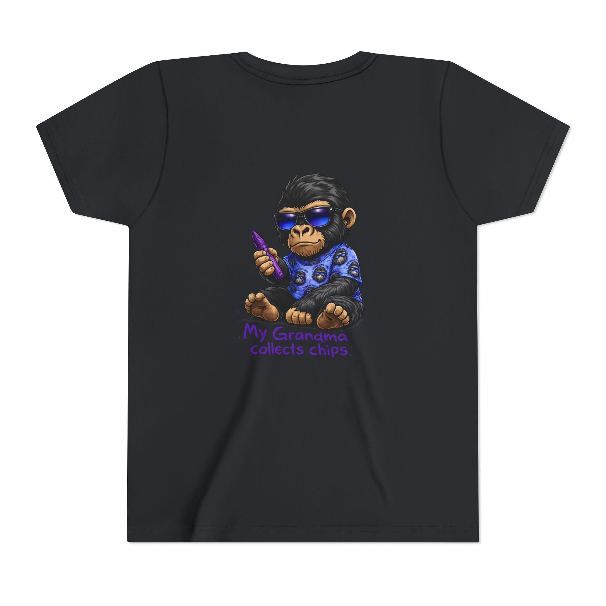 My Grandma Collects Chips – Recovery Celebration Tee | AA Sobriety Tribute Shirt | Recovery Support Youth Graphic Tee | Purple Crayon Gorilla Shirt