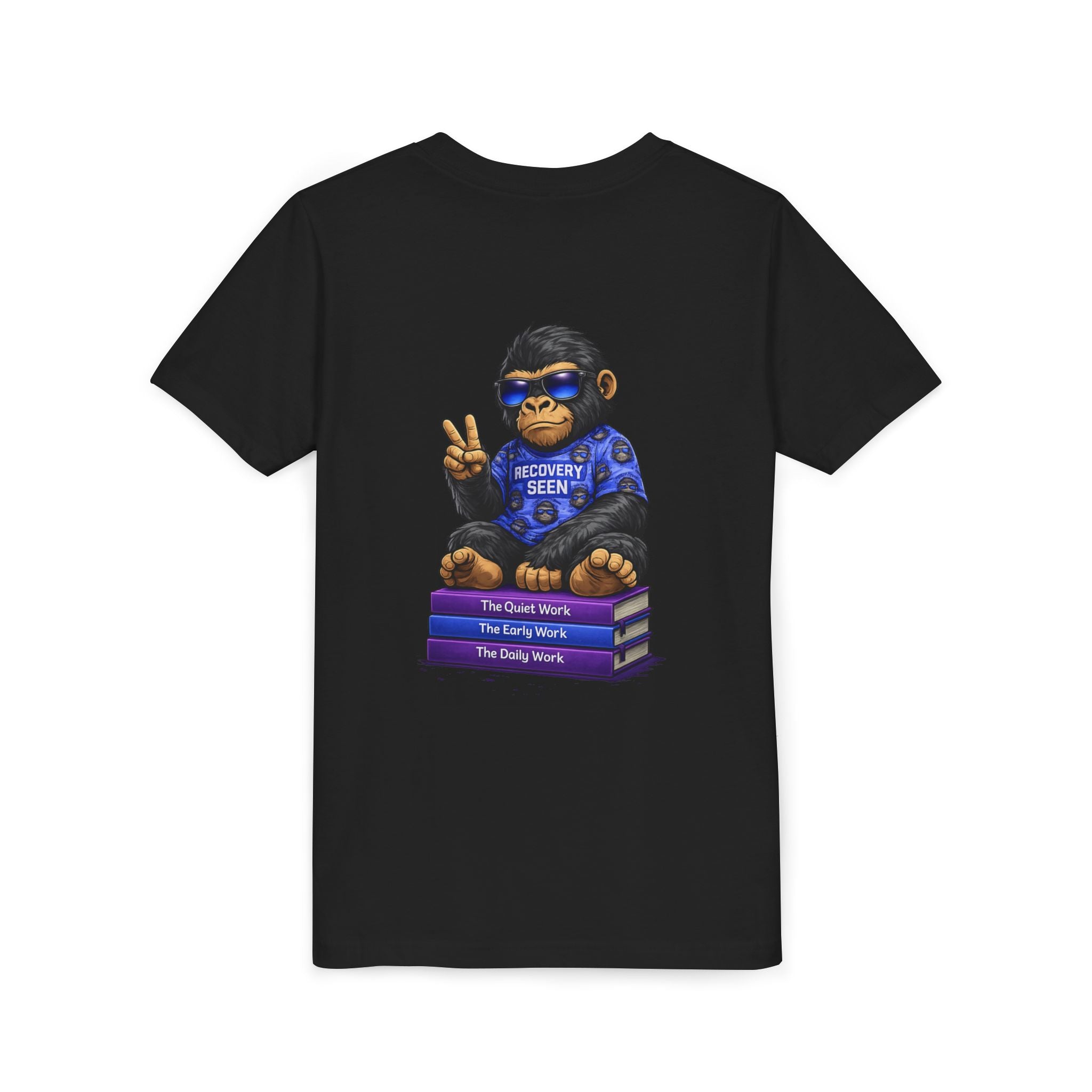 Recovery Seen Gorilla on The Work Series – The Quiet Work • The Early Work • The Daily Work | Recovery Journey Graphic Tee | Healing & Growth Shirt