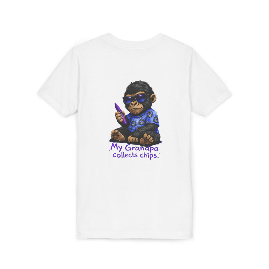My Grandpa Collects Chips – Recovery Celebration Tee | AA Sobriety Tribute Shirt | Recovery Support Youth Graphic Tee | Purple Crayon Gorilla Shirt