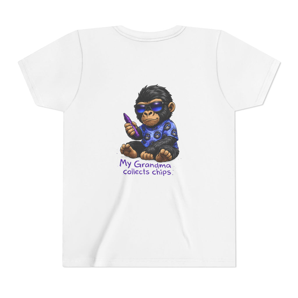 My Grandma Collects Chips – Recovery Celebration Tee | AA Sobriety Tribute Shirt | Recovery Support Youth Graphic Tee | Purple Crayon Gorilla Shirt