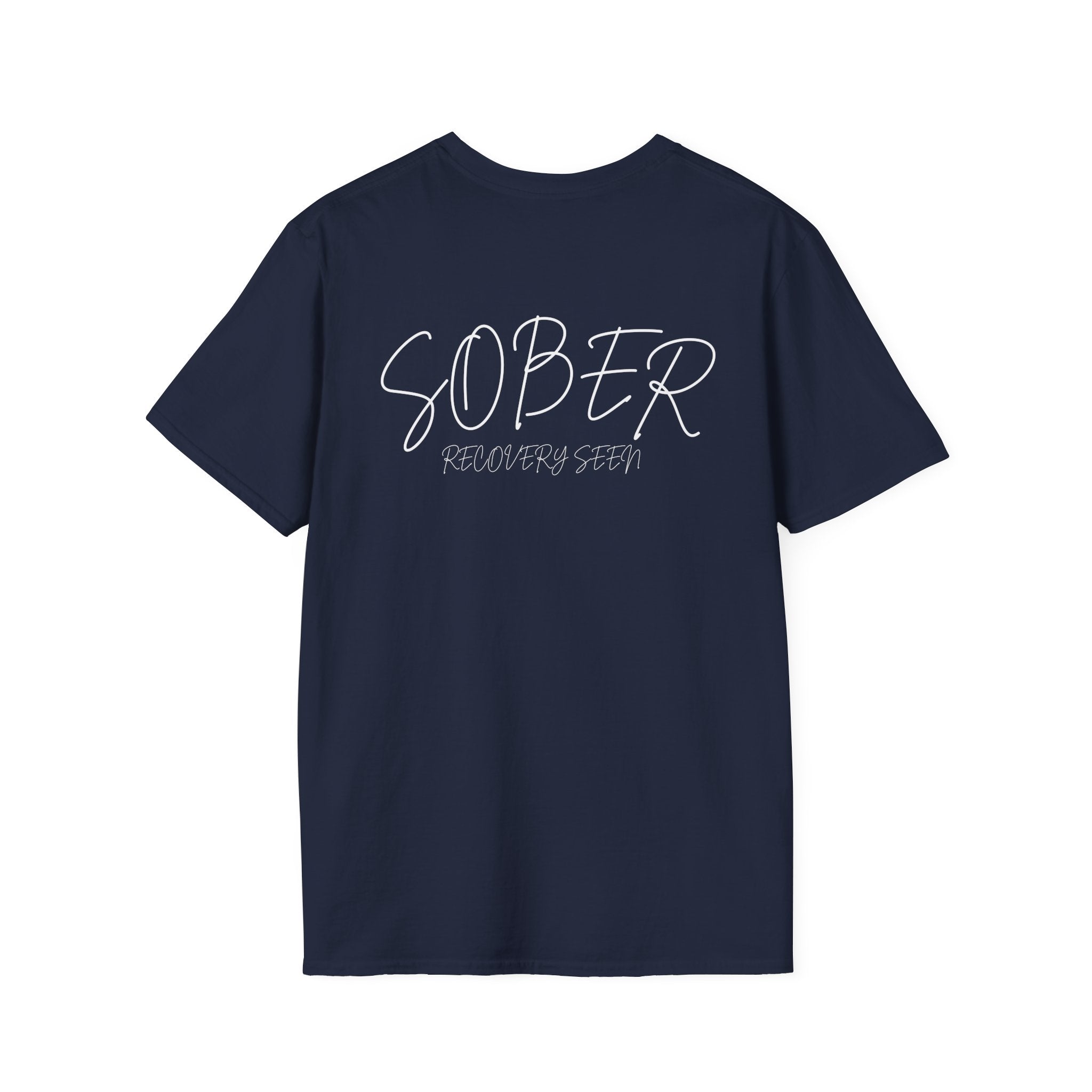 SOBER Script Tee – Recovery Seen Minimalist Statement Shirt | Clean Recovery Apparel | Unisex Cotton T-Shirt
