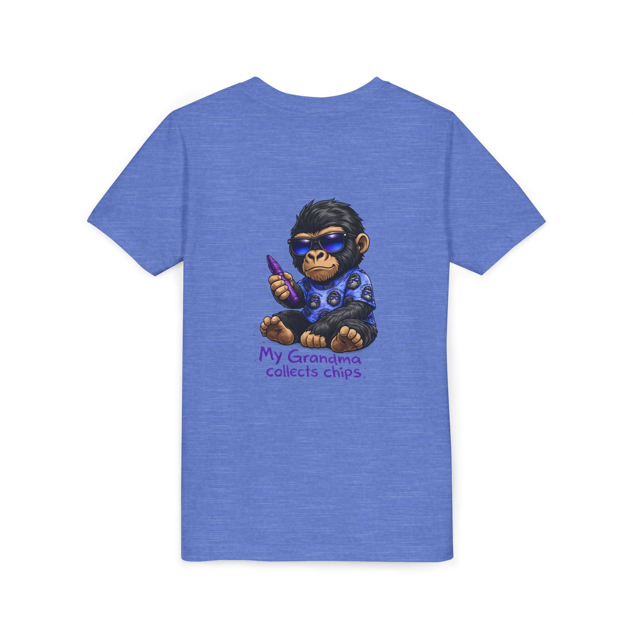 My Grandma Collects Chips – Recovery Celebration Tee | AA Sobriety Tribute Shirt | Recovery Support Youth Graphic Tee | Purple Crayon Gorilla Shirt