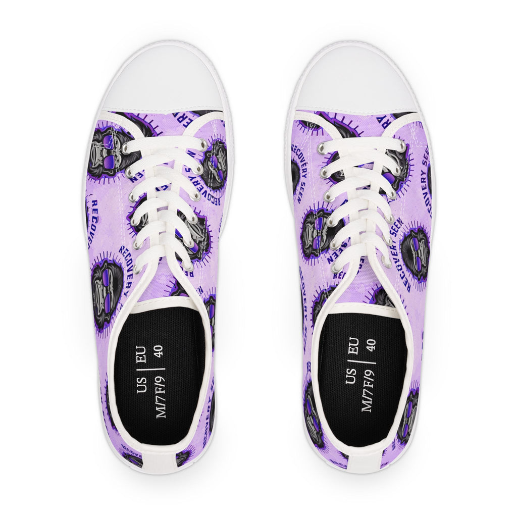 Purple Recovery Seen “Seen in Strength” Signature Sneakers | Low Top Sneakers
