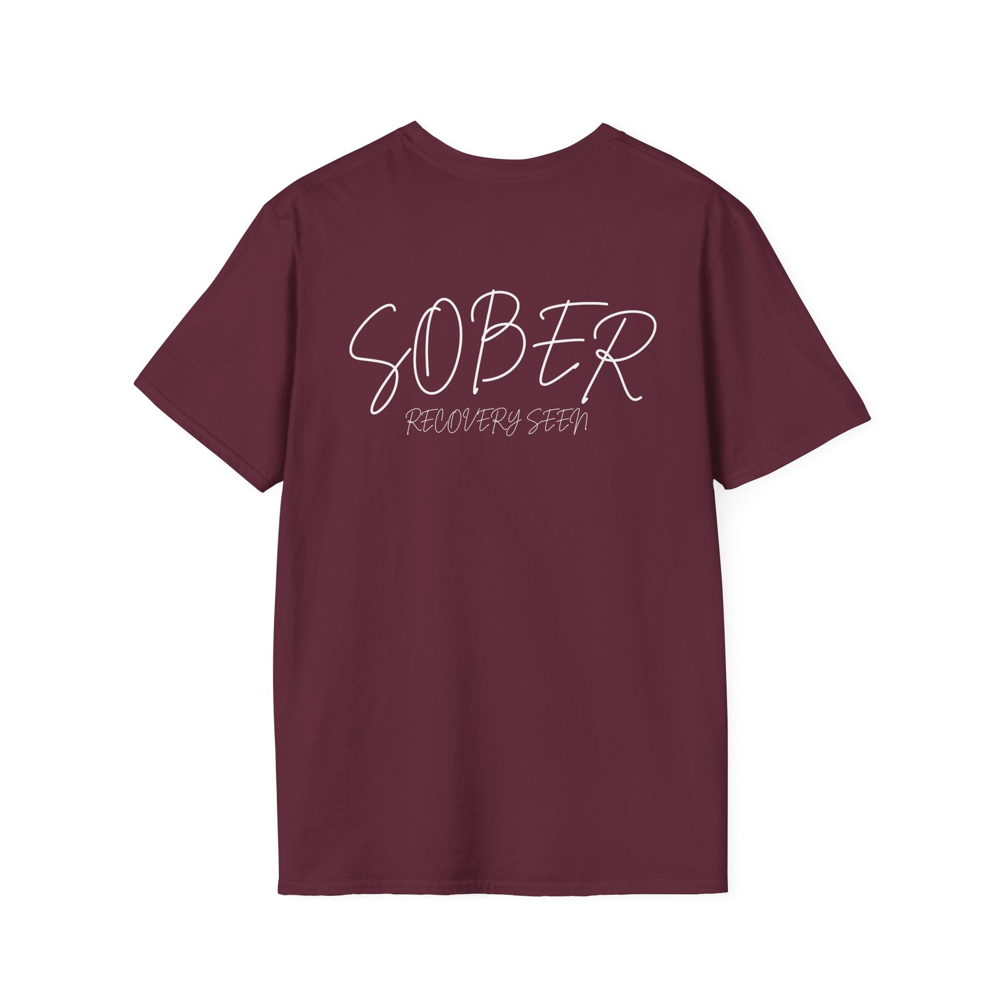 SOBER Script Tee – Recovery Seen Minimalist Statement Shirt | Clean Recovery Apparel | Unisex Cotton T-Shirt