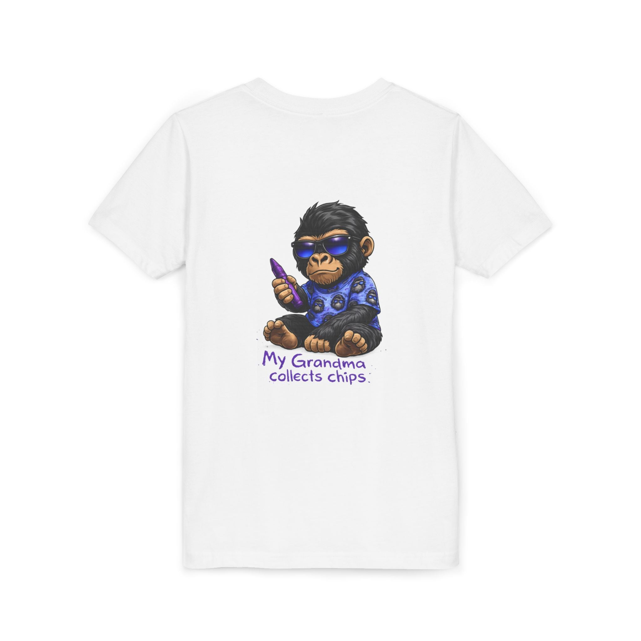 My Grandma Collects Chips – Recovery Celebration Tee | AA Sobriety Tribute Shirt | Recovery Support Youth Graphic Tee | Purple Crayon Gorilla Shirt