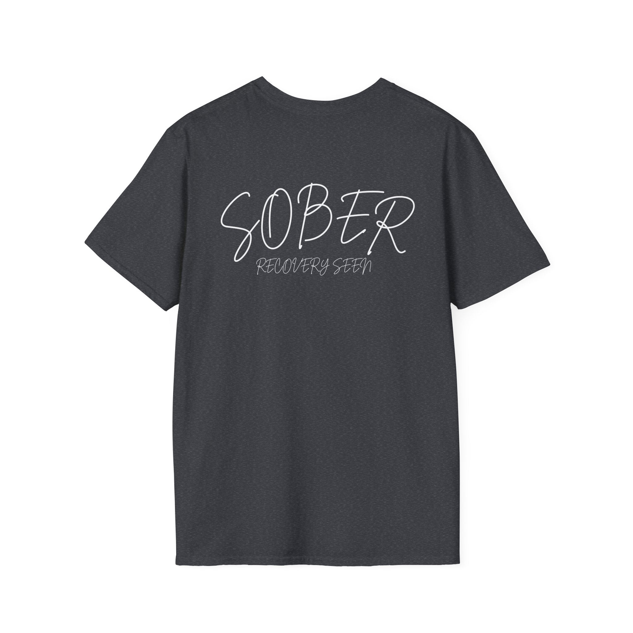 SOBER Script Tee – Recovery Seen Minimalist Statement Shirt | Clean Recovery Apparel | Unisex Cotton T-Shirt
