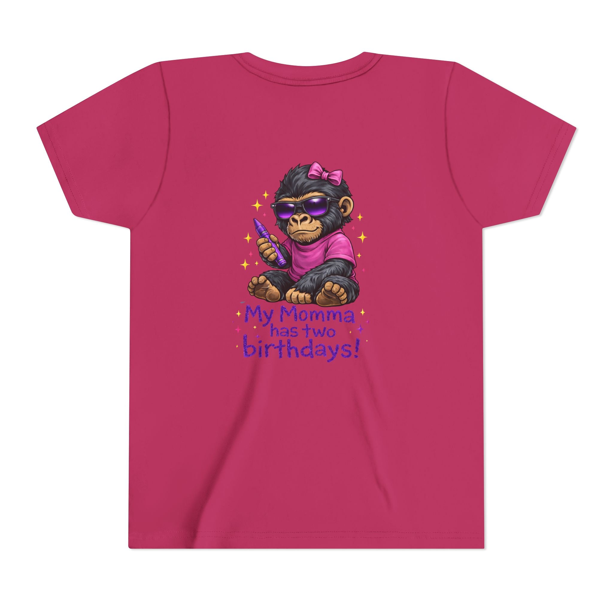 Girl- My Momma Has Two Birthdays! – Kids Recovery Support Tee | Celebrating Mom’s Recovery Journey | Recovery Seen Youth Shirt