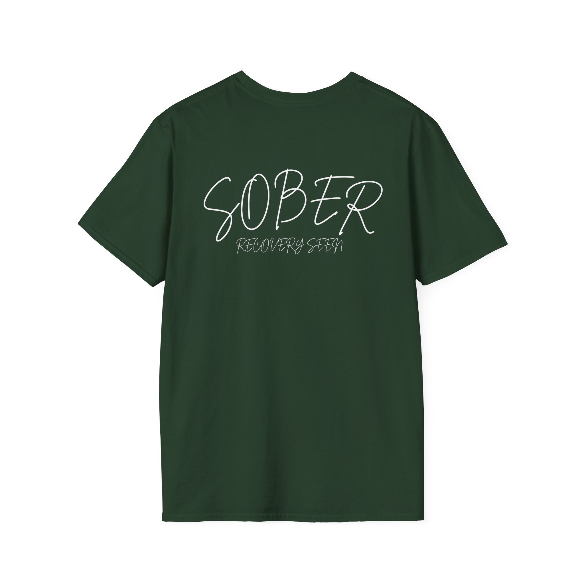 SOBER Script Tee – Recovery Seen Minimalist Statement Shirt | Clean Recovery Apparel | Unisex Cotton T-Shirt