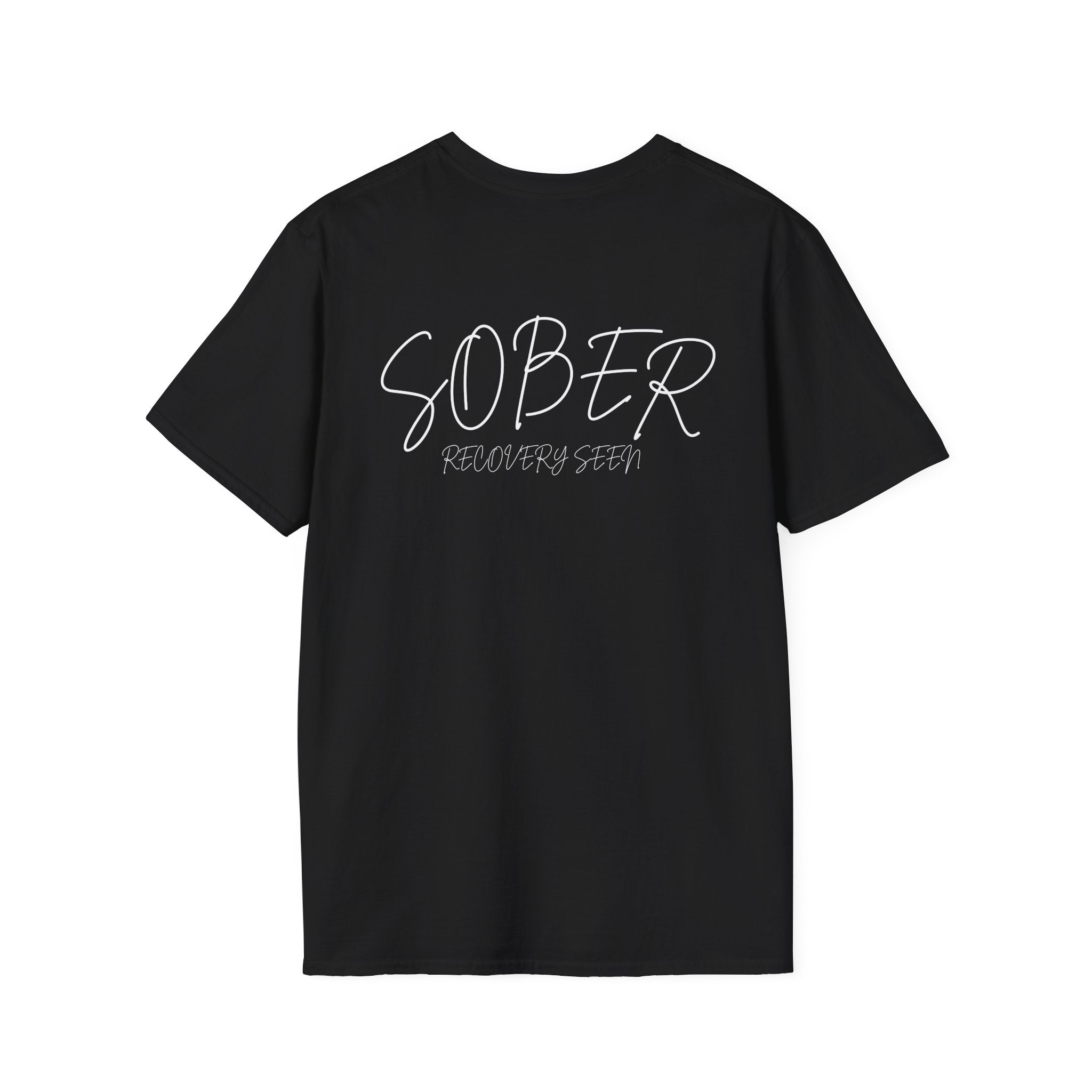 SOBER Script Tee – Recovery Seen Minimalist Statement Shirt | Clean Recovery Apparel | Unisex Cotton T-Shirt