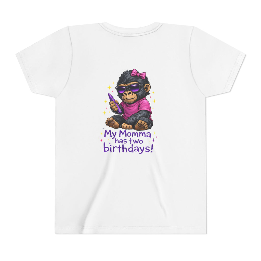 Girl- My Momma Has Two Birthdays! – Kids Recovery Support Tee | Celebrating Mom’s Recovery Journey | Recovery Seen Youth Shirt