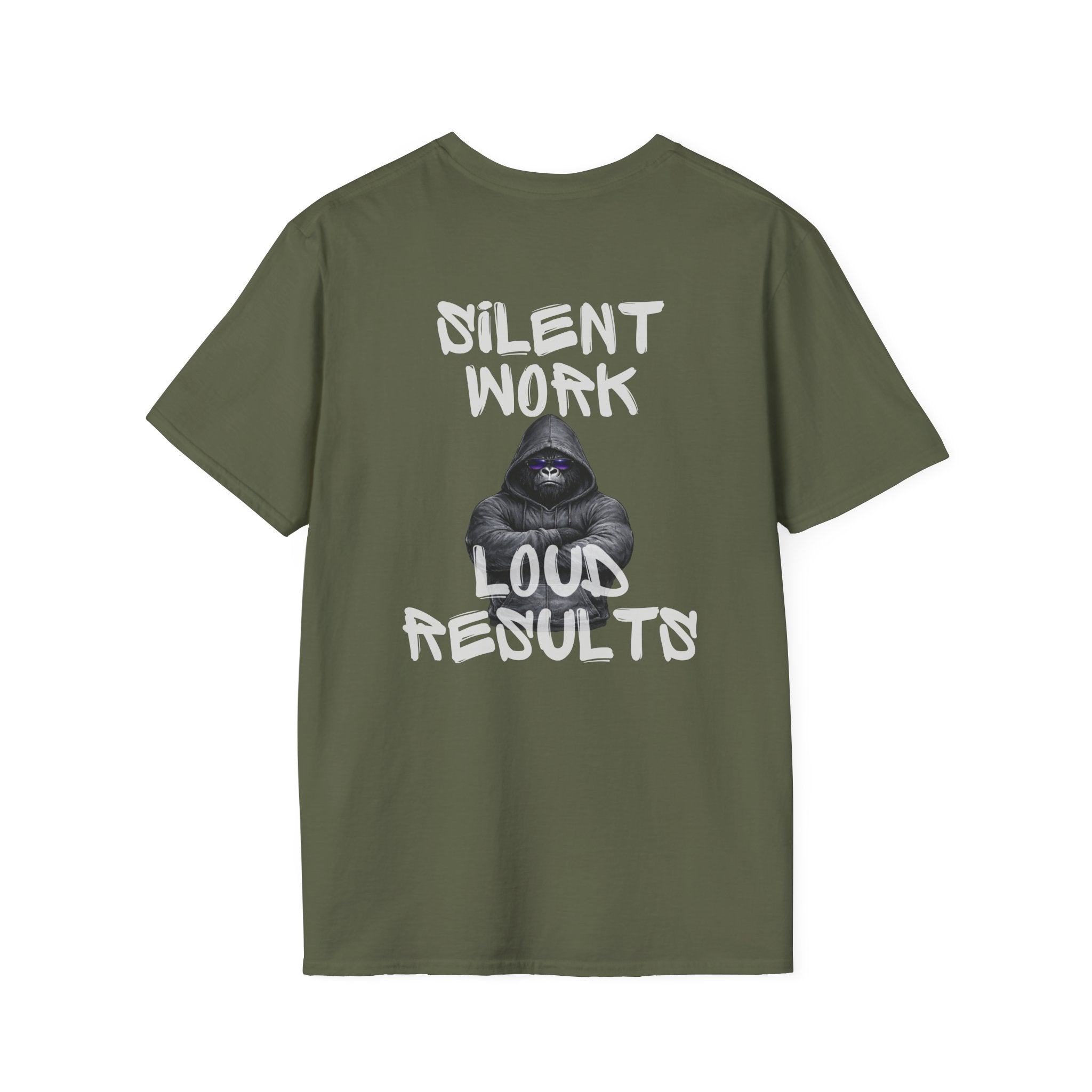Silent Work Loud Results Shirt – Gorilla Hoodie Discipline Tee – Strength & Recovery Mindset