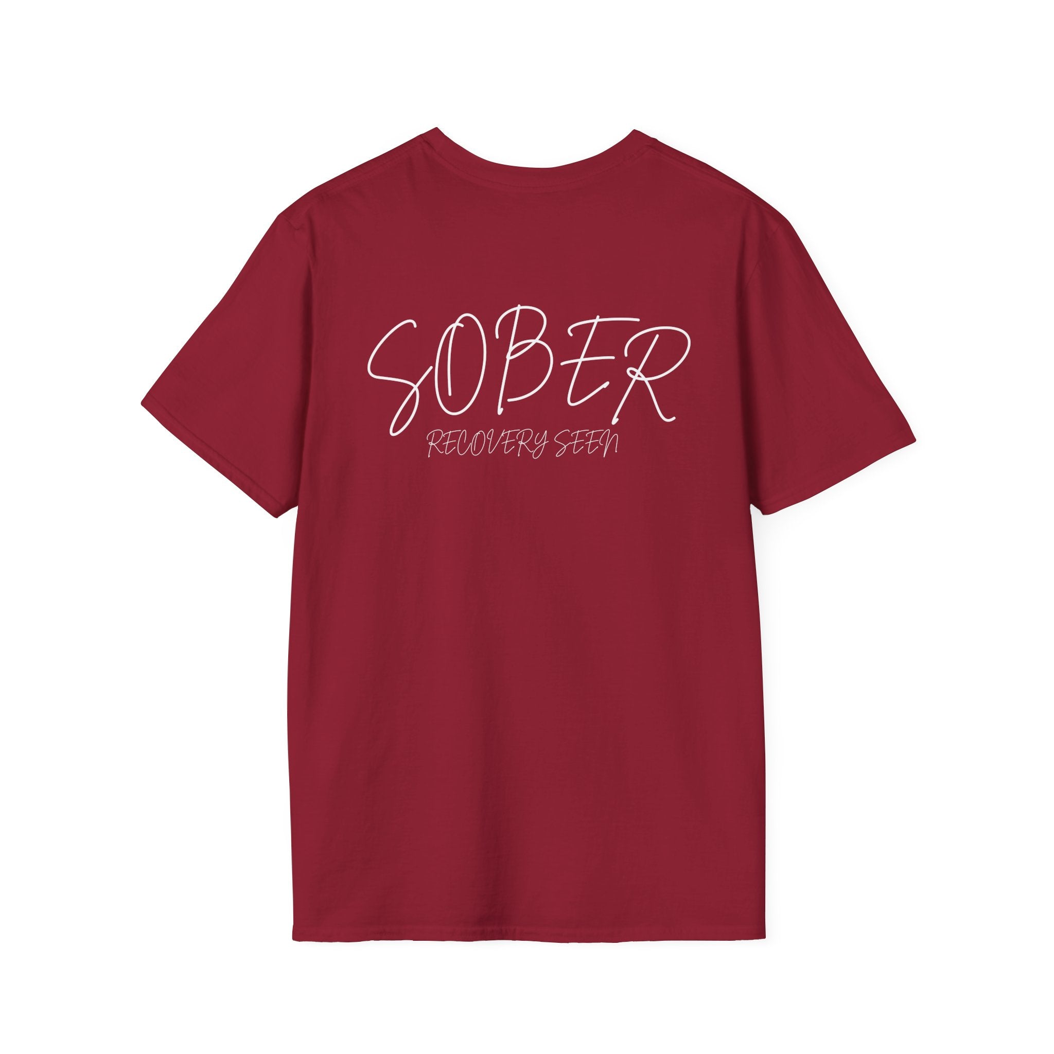 SOBER Script Tee – Recovery Seen Minimalist Statement Shirt | Clean Recovery Apparel | Unisex Cotton T-Shirt