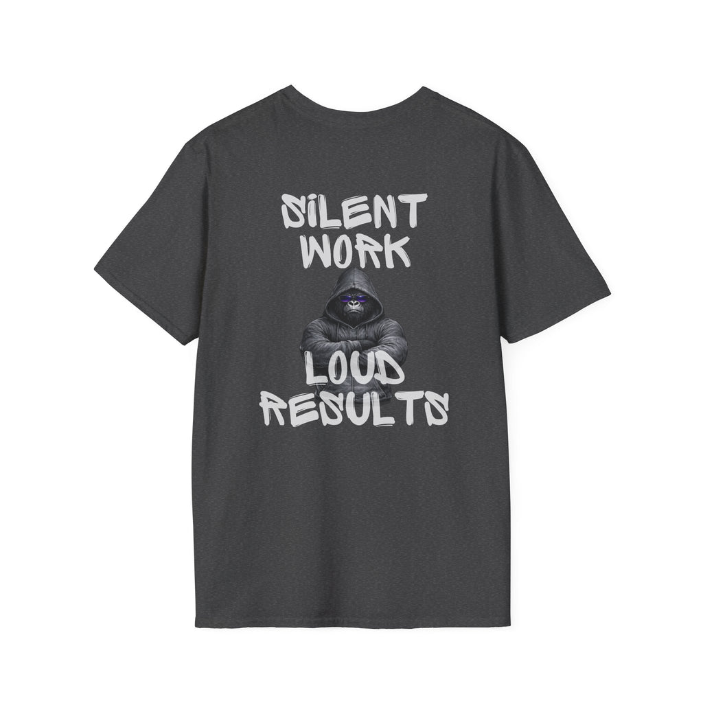 Silent Work Loud Results Shirt – Gorilla Hoodie Discipline Tee – Strength & Recovery Mindset