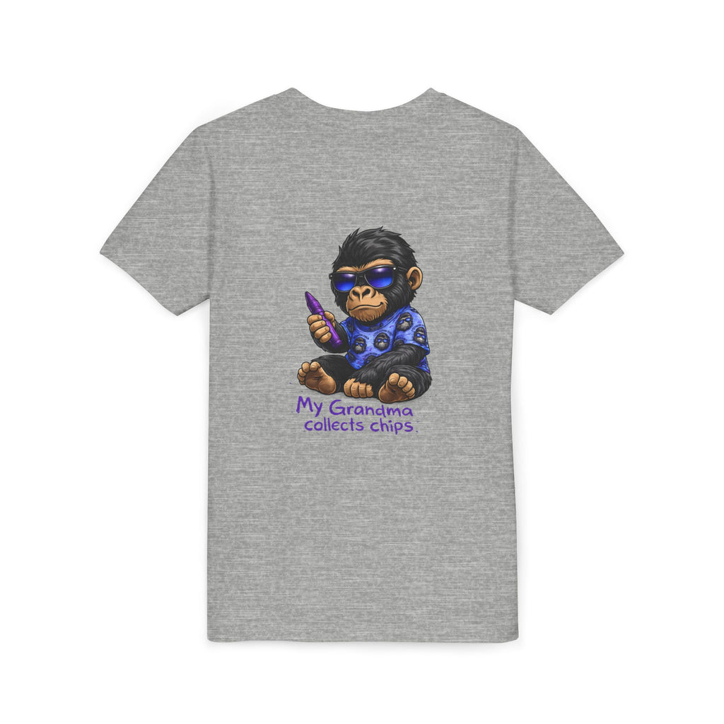 My Grandma Collects Chips – Recovery Celebration Tee | AA Sobriety Tribute Shirt | Recovery Support Youth Graphic Tee | Purple Crayon Gorilla Shirt
