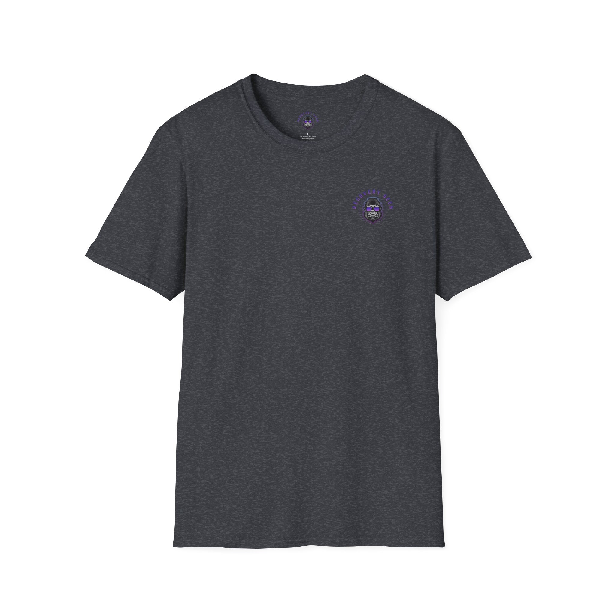 SOBER MODE Gorilla Graphic Tee – Recovery Seen Streetwear Shirt | Purple Accent Recovery Apparel | Motivational Back Print T-Shirt