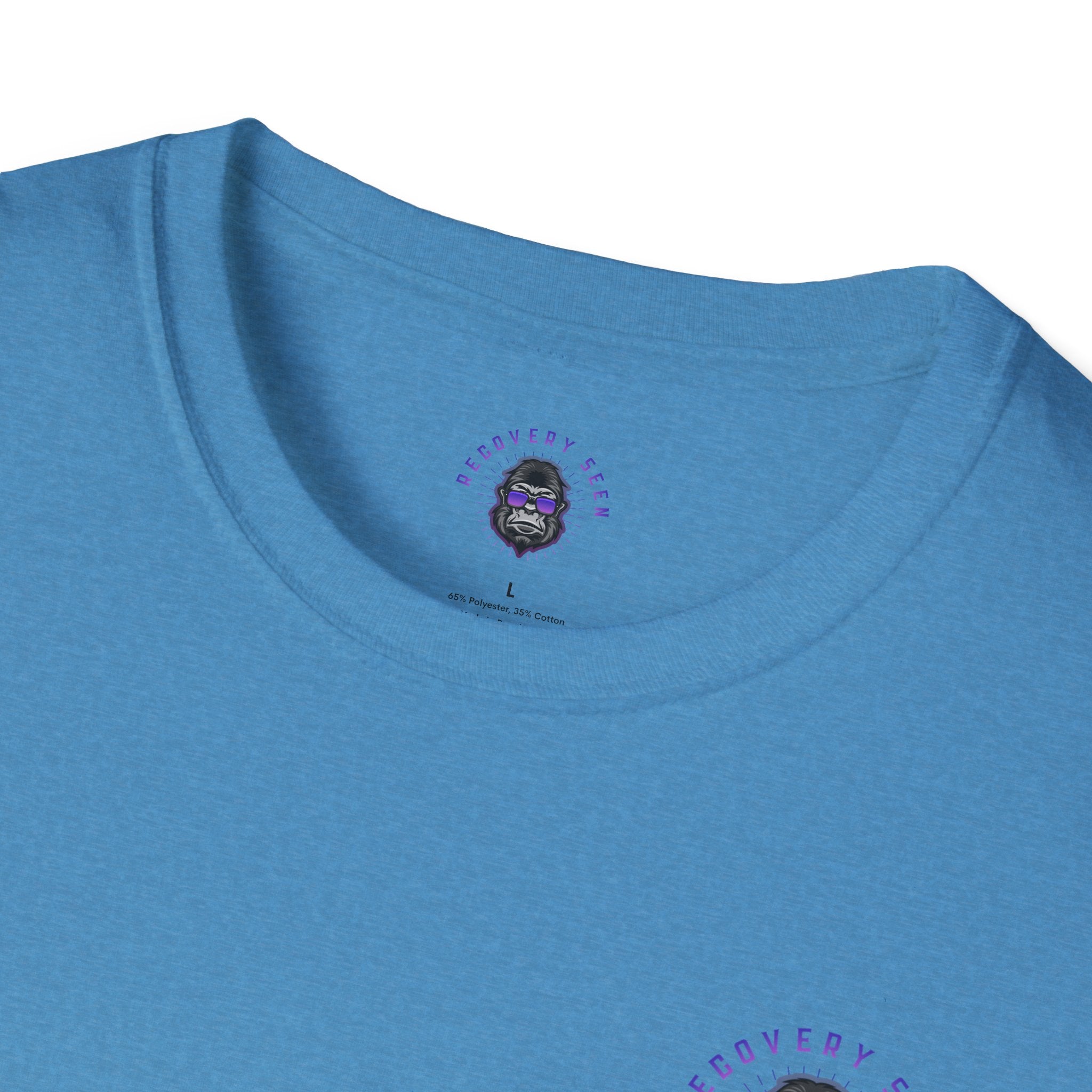 SOBER MODE Gorilla Graphic Tee – Recovery Seen Streetwear Shirt | Purple Accent Recovery Apparel | Motivational Back Print T-Shirt
